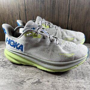 Hoka One One Clifton 9 Mens US 10.5 D Running Shoes Gray Sneakers *NO INSOLES*